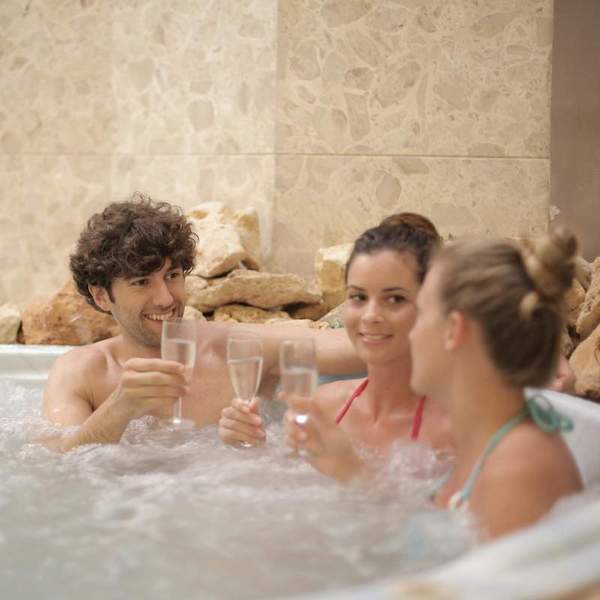 People in a hot tub